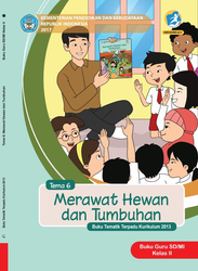 Cover Buku Guru Tema 6 kelas II Merawat Hewan dan Tumbuhan